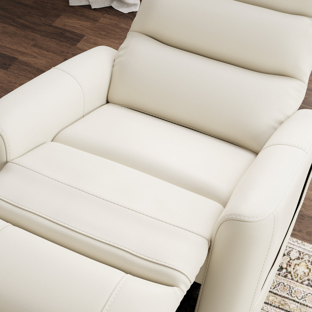 Faux Leather Power Lift Chair in Bentley Oyster