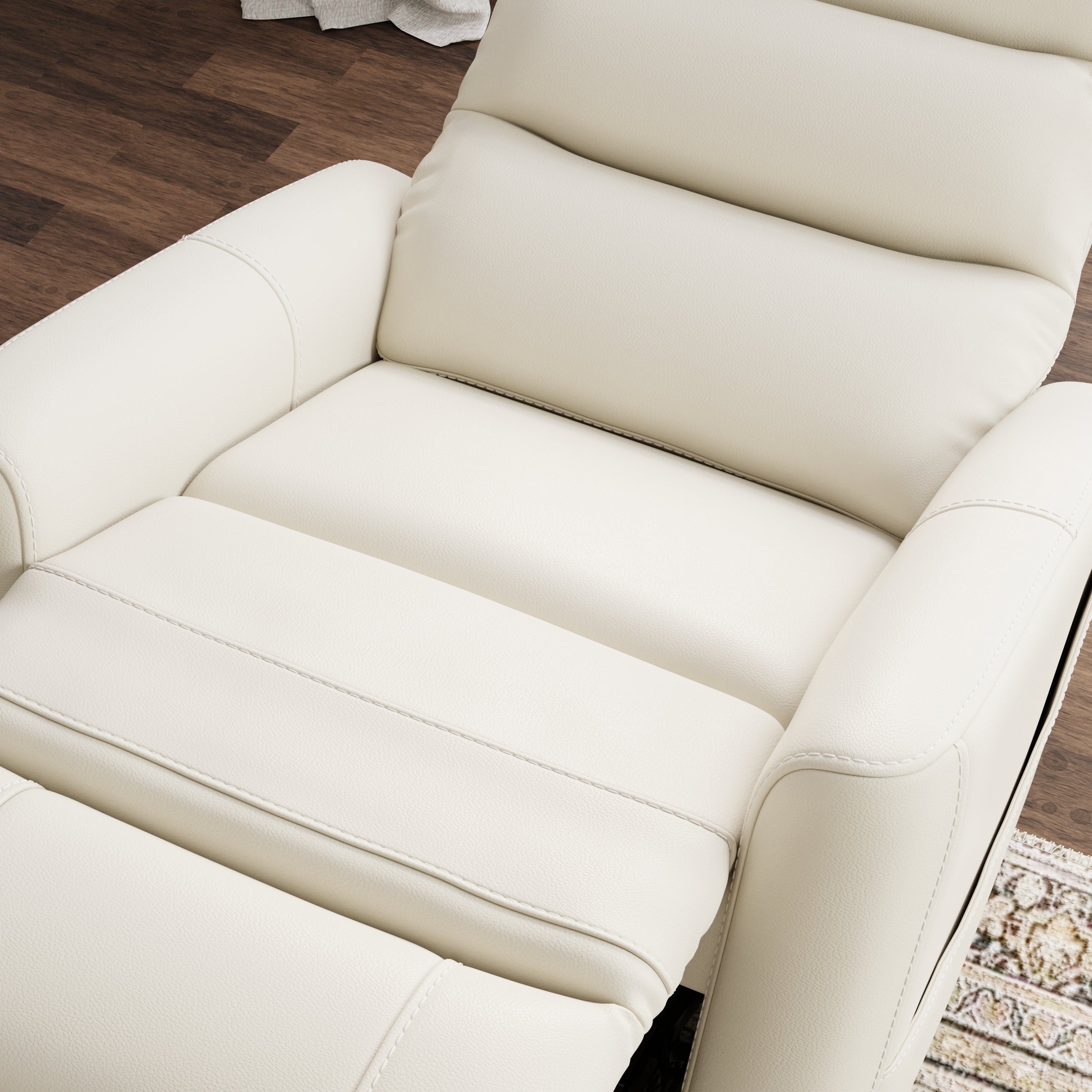 Faux Leather Power Lift Chair in Bentley Oyster