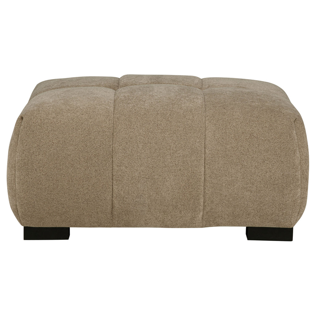 Plather Camel Upholstered Rectangular Ottoman