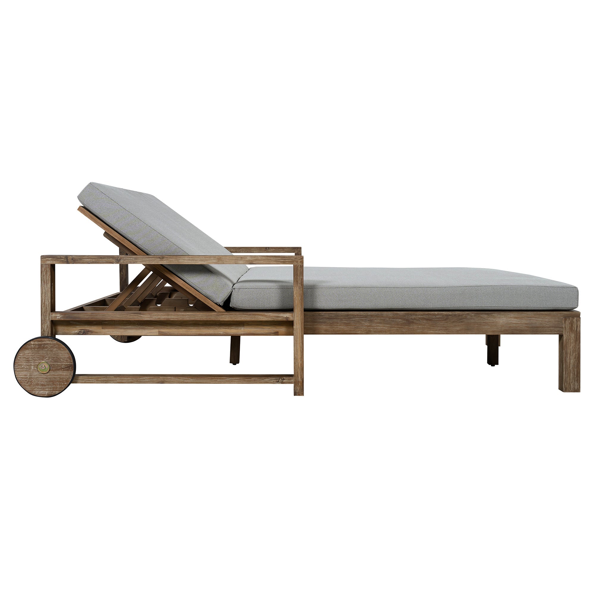 TREXM 1-Piece Farmhouse-styled Wooden Outdoor Sunbed