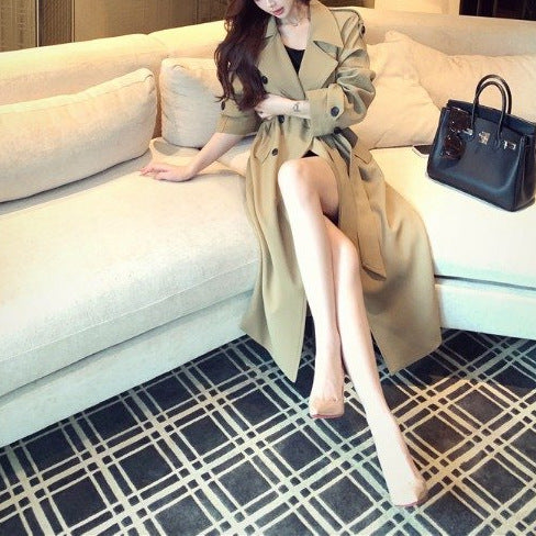 High-end Double-breasted Trench Coat For Women