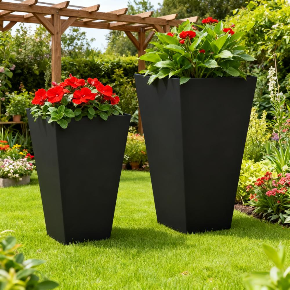Tall Plant Pot 2-Pack Outdoor Planter Set