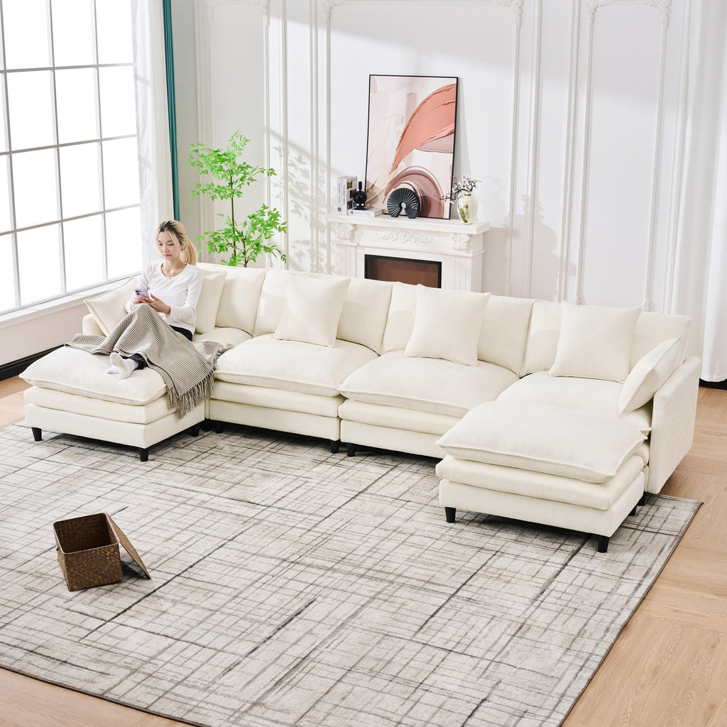 140.9-Inch U-Shaped Modular Sectional Sofa