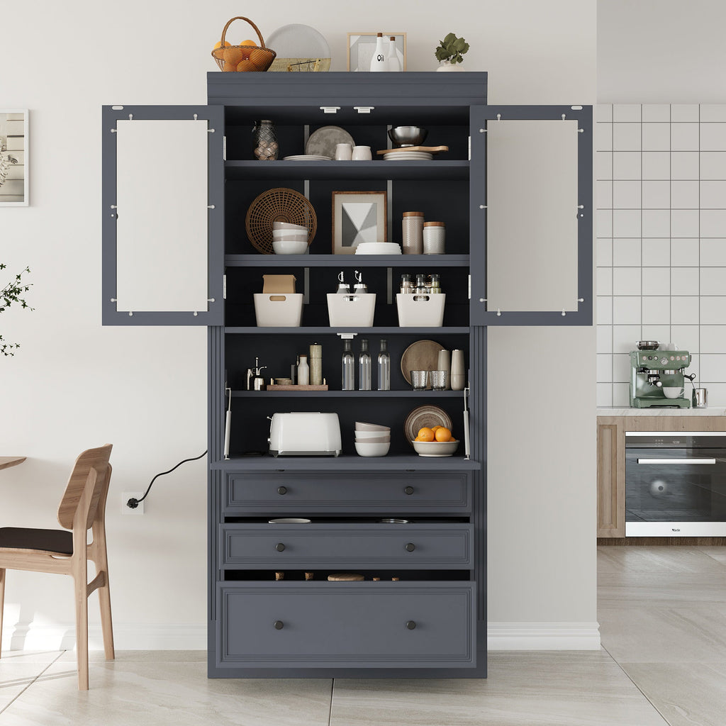 TOPMAX Freestanding Kitchen Pantry Storage Cabinet