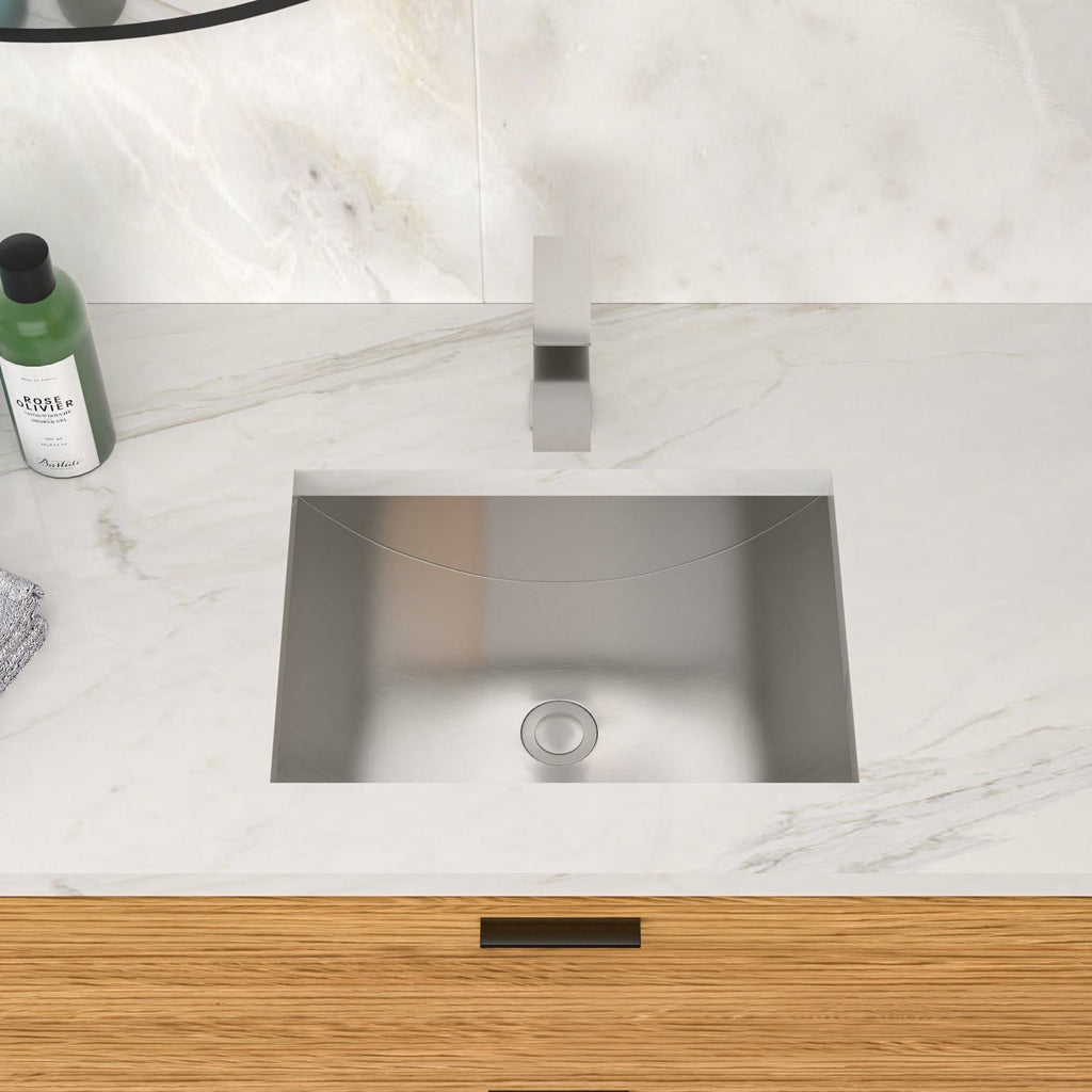 18"x13" Brushed Nickel Stainless Steel Undermount Bathroom Sink