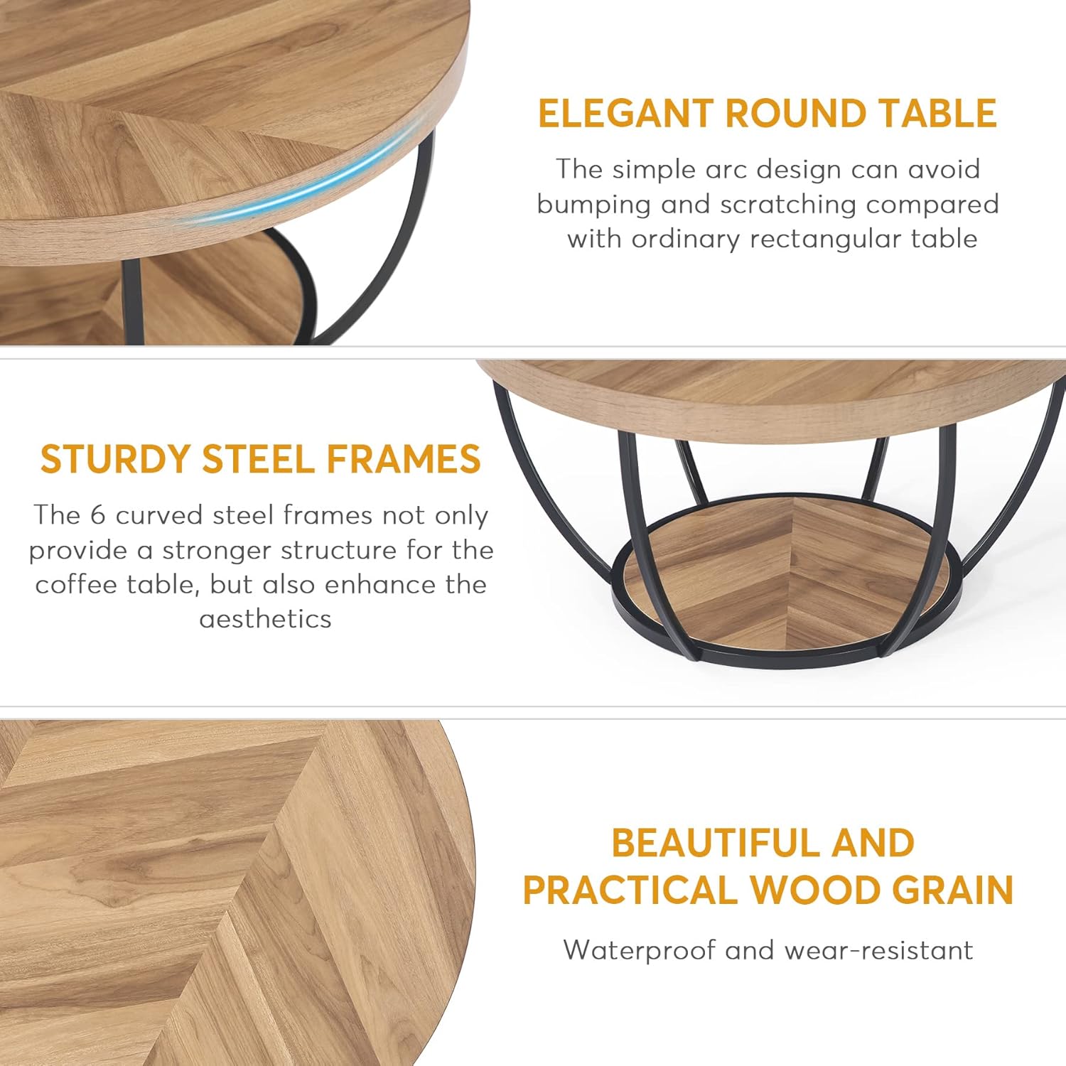 Round Coffee Table, 31.7"