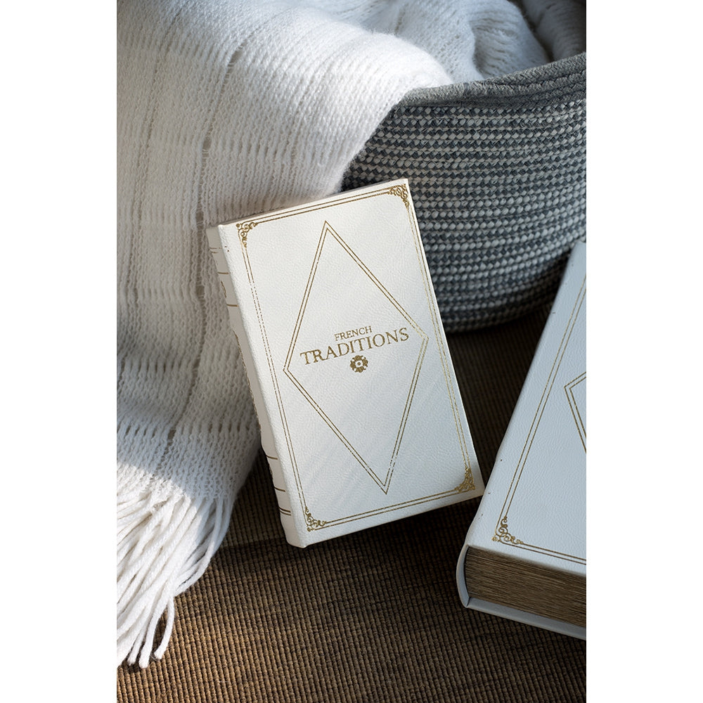 Set of 2 Botanical Green and White Book Boxes