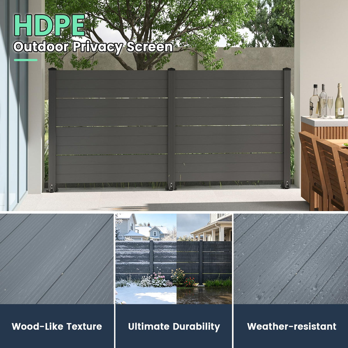 50" W x 49" H Outdoor Privacy Screen