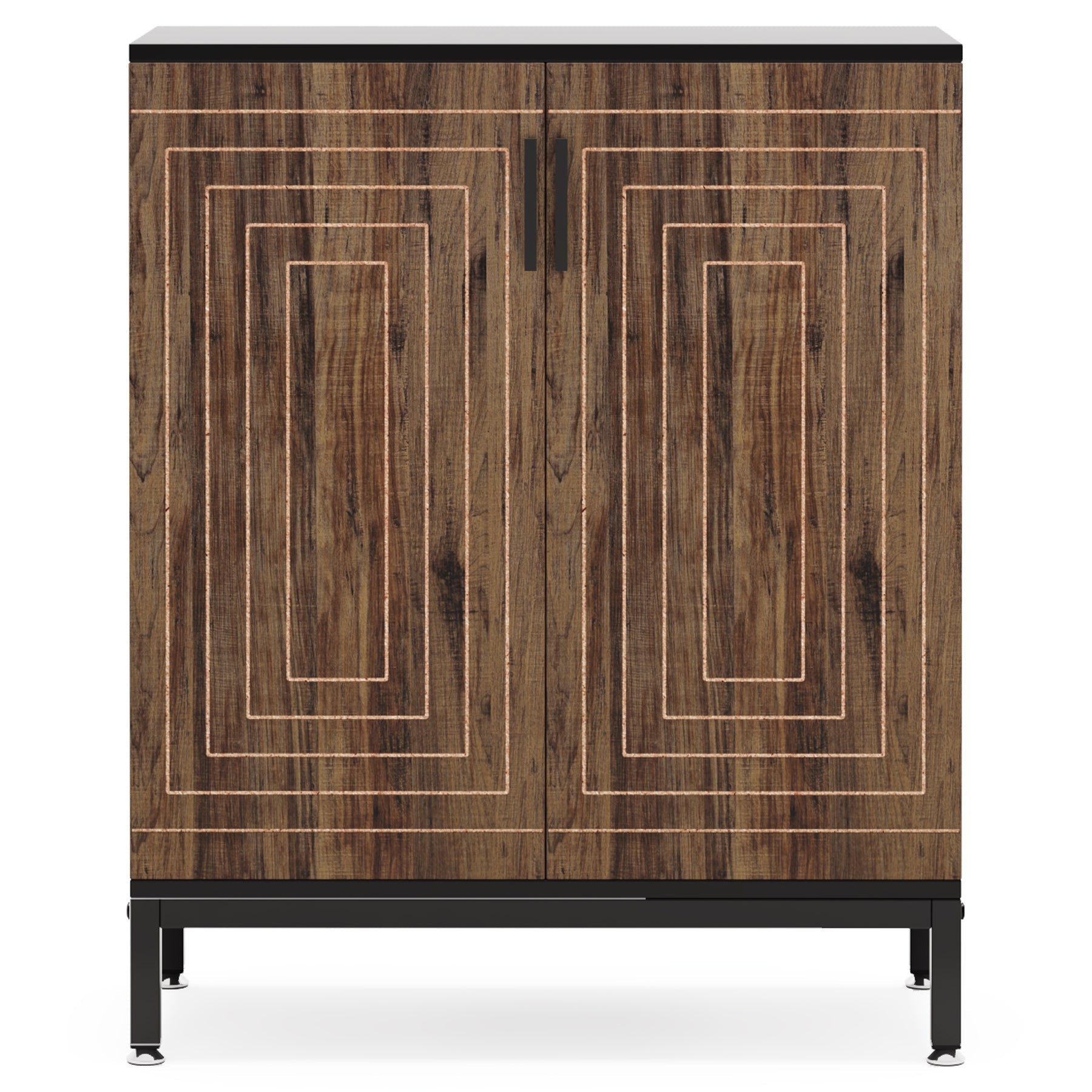 31.5 Inches Brown & Black Shoe Cabinet