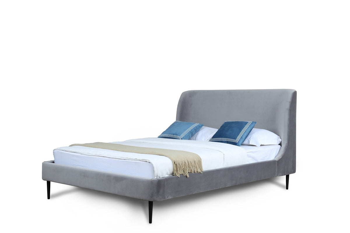Heather Upholstered Velvet Queen Bed