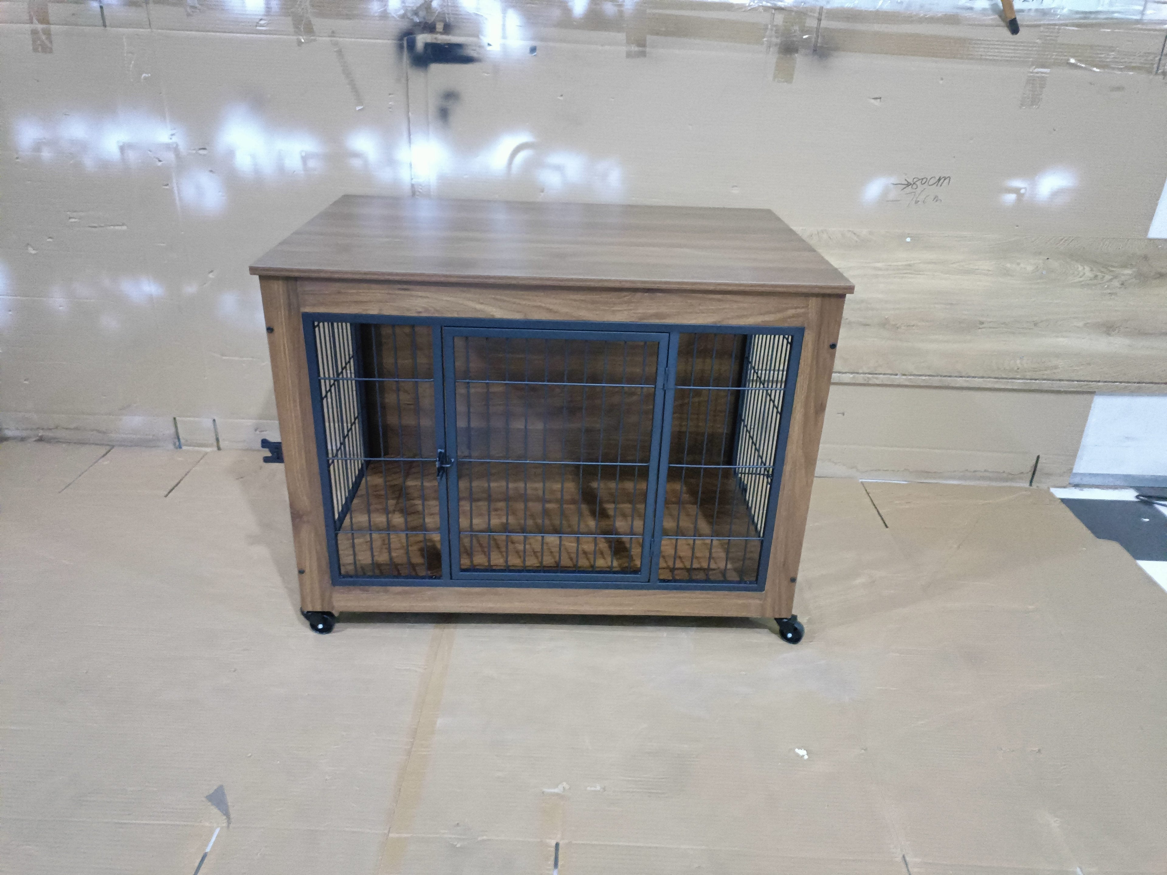 38.6" Dog Crate Furniture with Wheels for Small Dogs