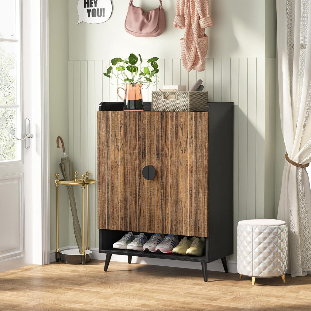 29.6 Inches Rustic Brown Shoe Cabinet