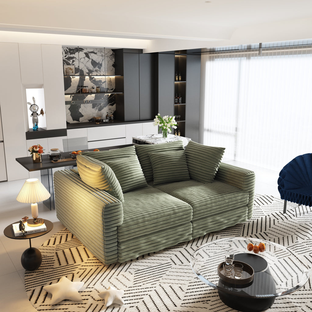 Plush Corduroy 4-Seat Sofa
