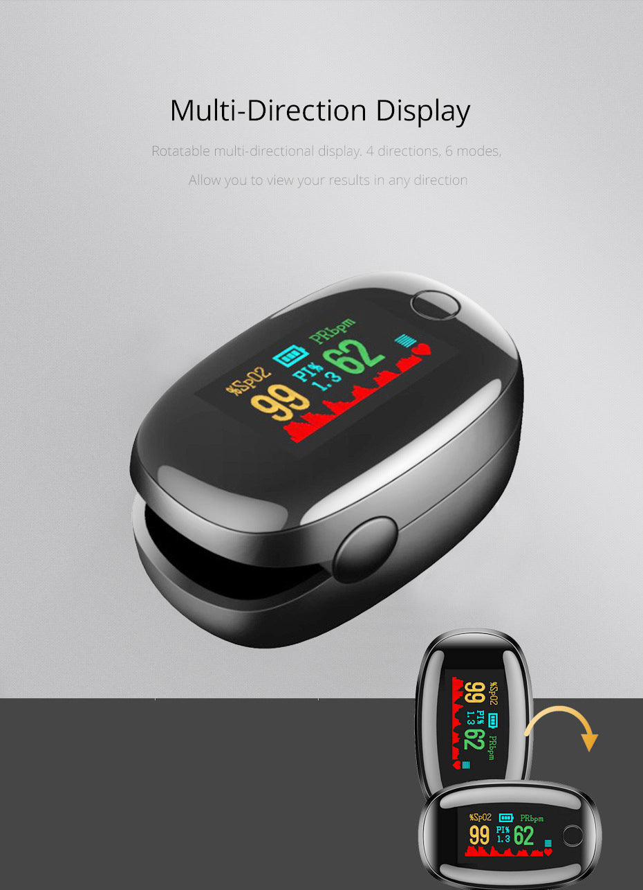Fingertip Pulse Oximeter - OLED Display Blood Oxygen Saturation & Heart Rate Monitor With Perfusion Index