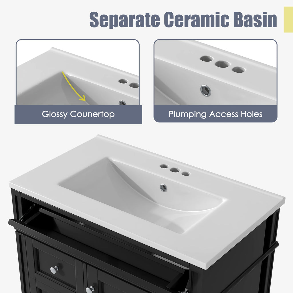 30" Bathroom Vanity with Top Sink
