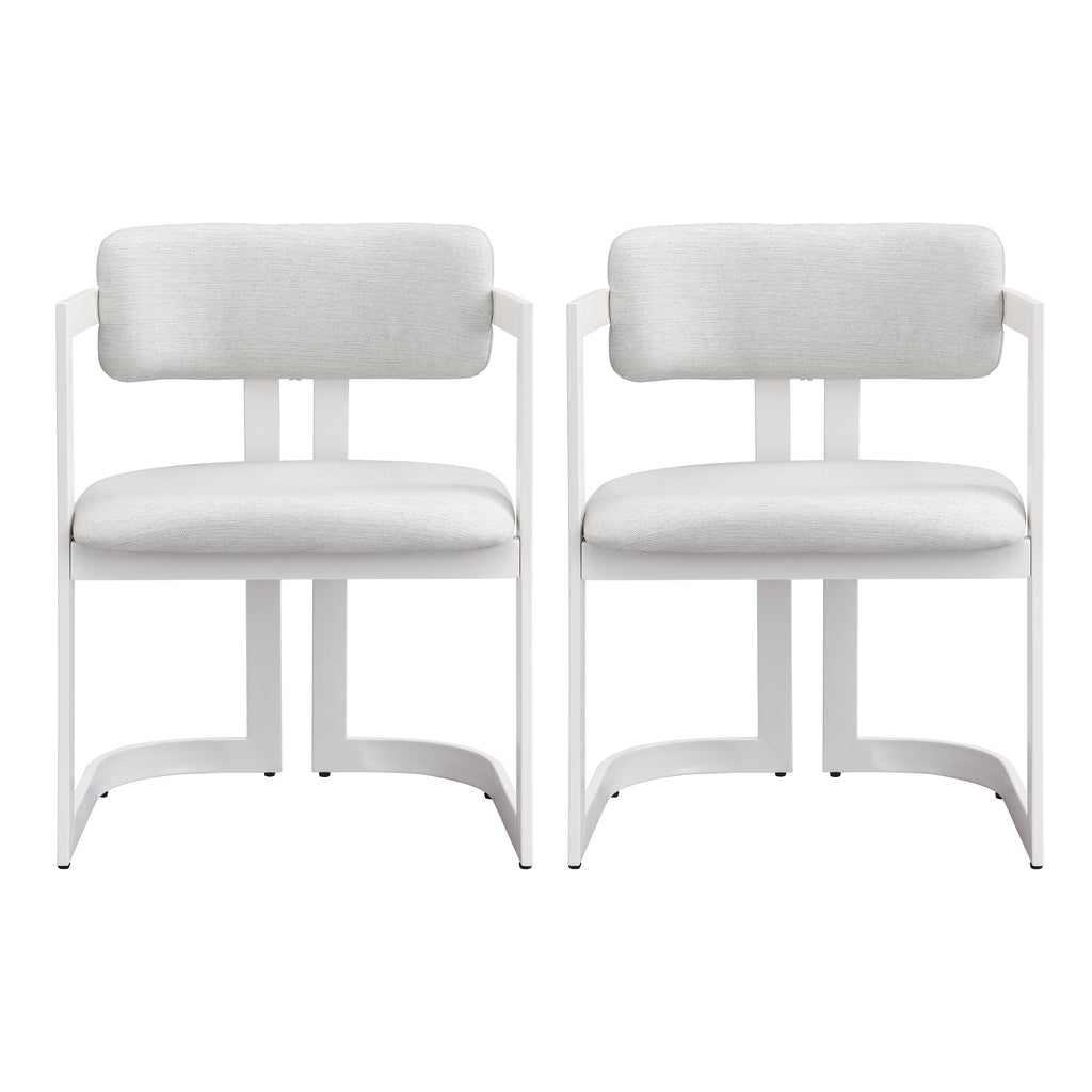 Upholstered Dining Chairs Set of 2, Fabric Armchairs