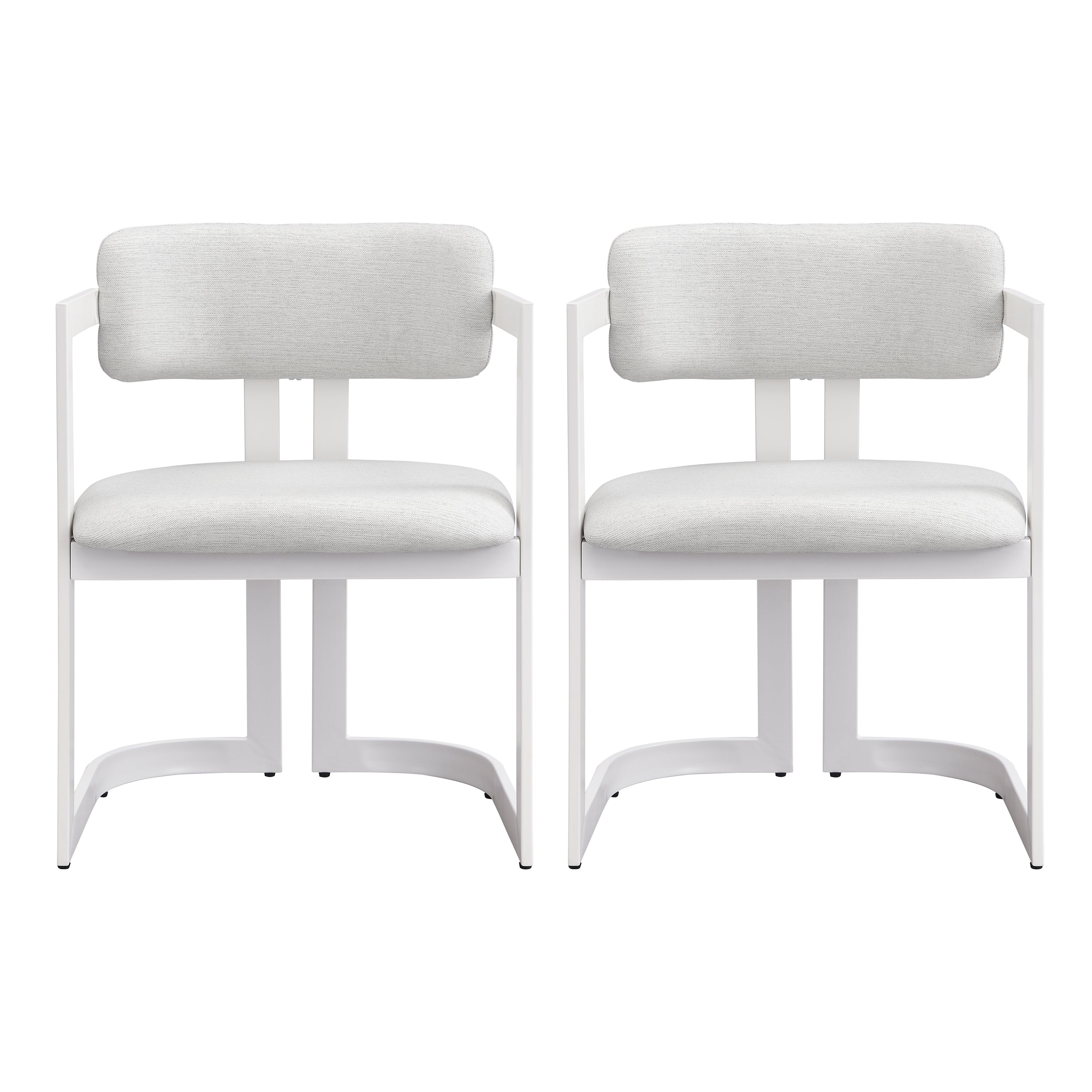 Upholstered Dining Chairs Set of 2, Fabric Armchairs