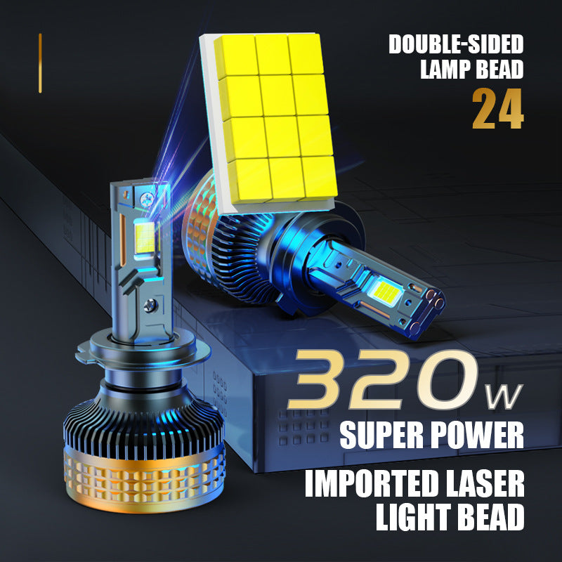 320W High Power 3 Copper Tube Car LED Headlight  H7 H1 H4 Retrofit Front LED Headlamp