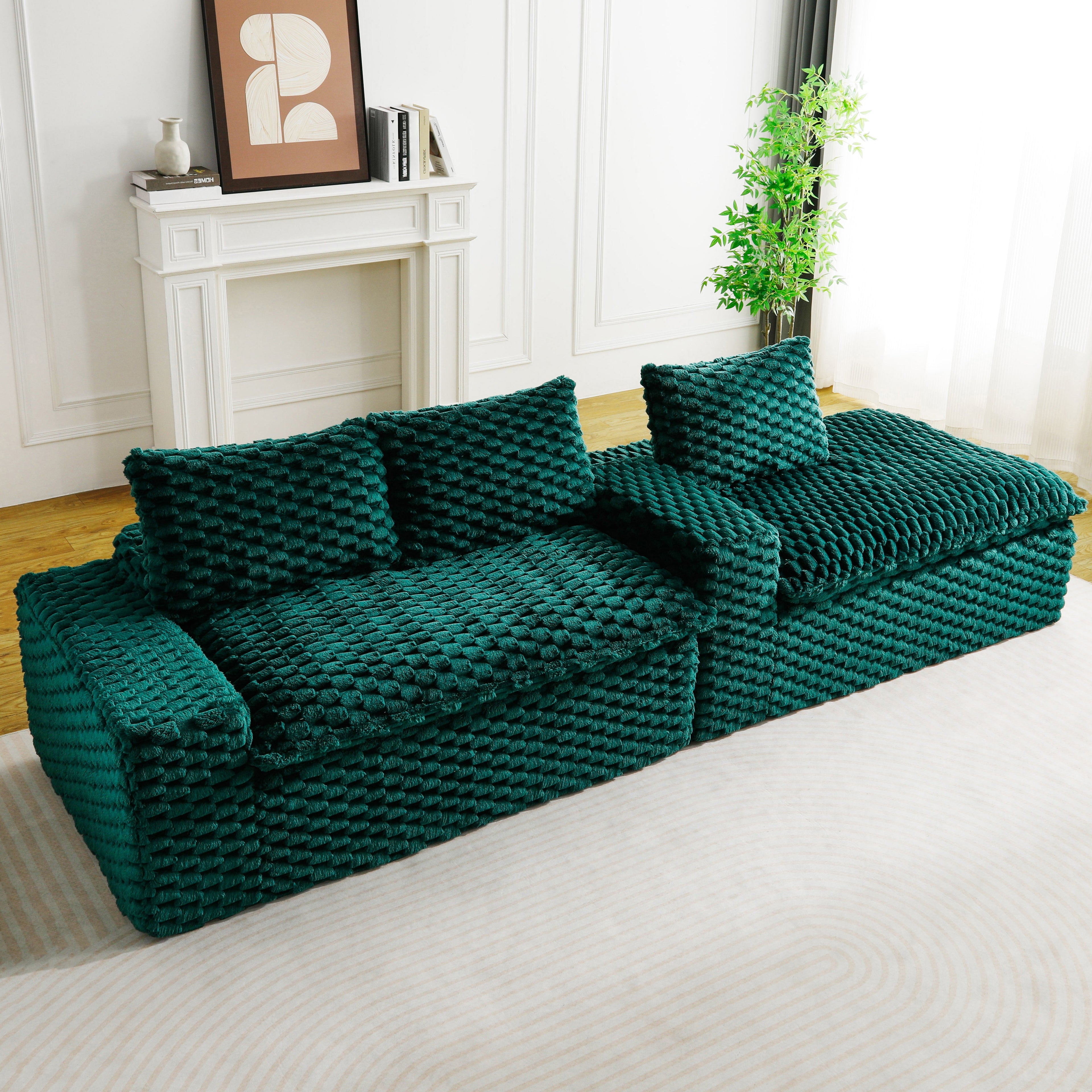 Green Turtle Velvet Versatile Sofa