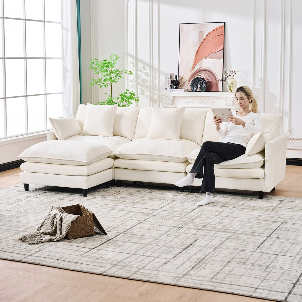 140.9-Inch U-Shaped Modular Sectional Sofa