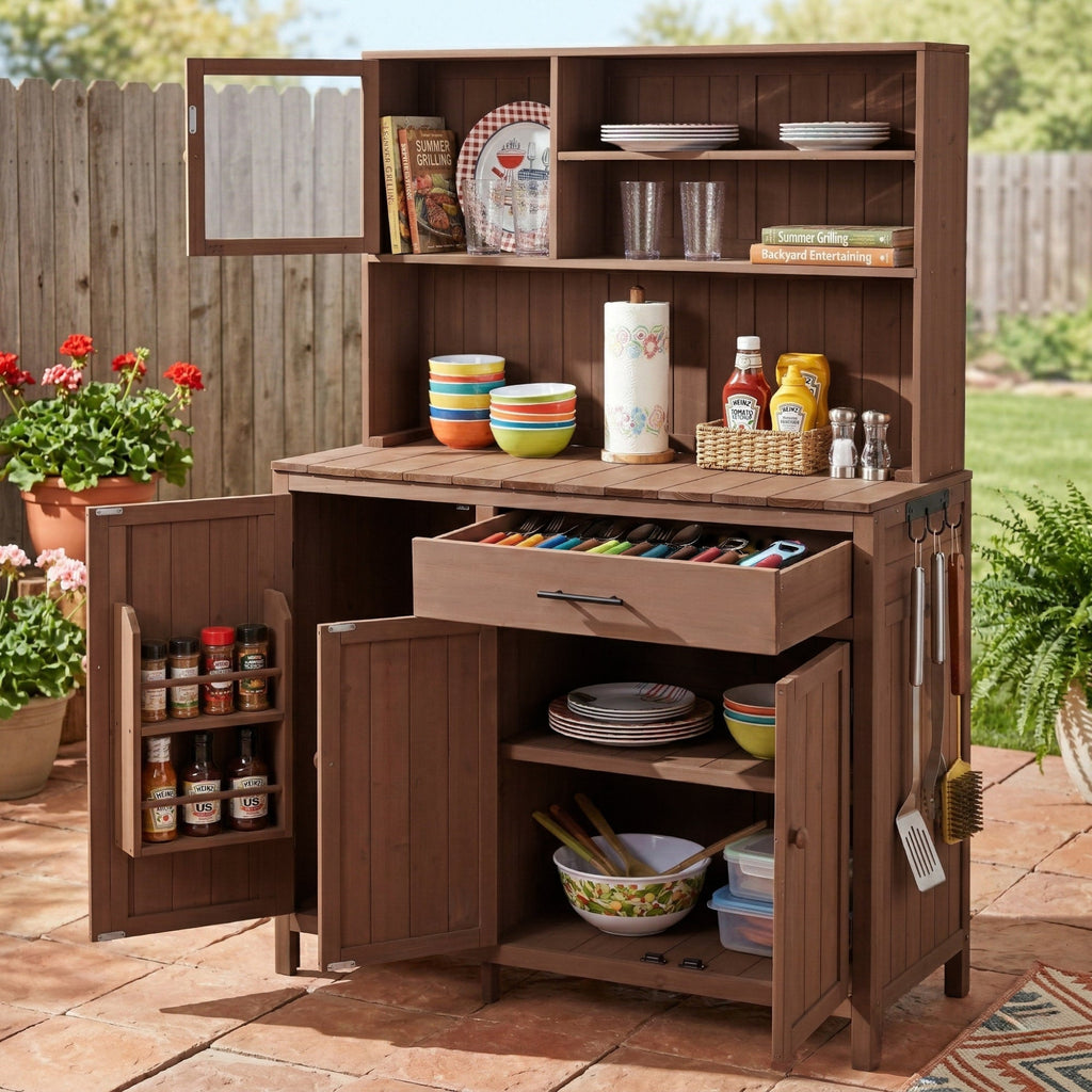 Topamax Potting Bench with Hutch