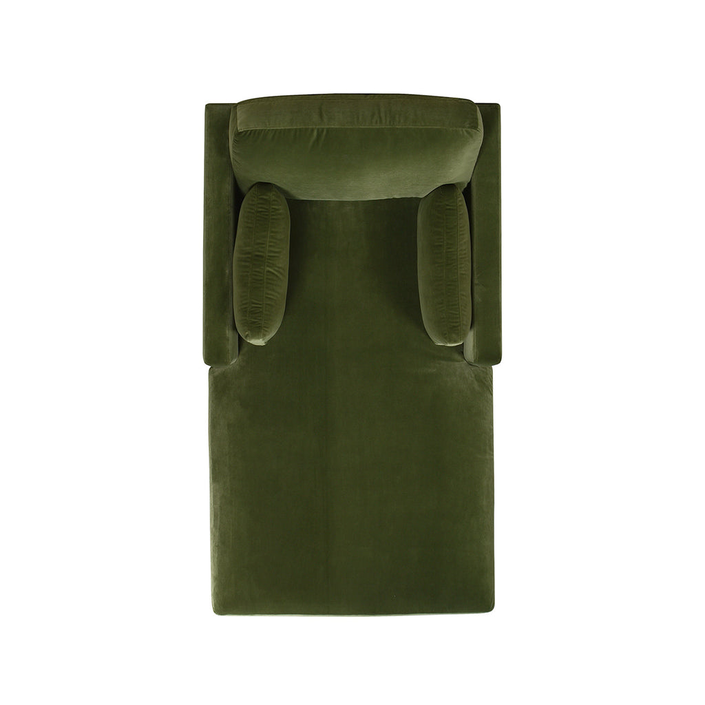 Knox 65" Modern Farmhouse Chaise Lounge Chair, Olive