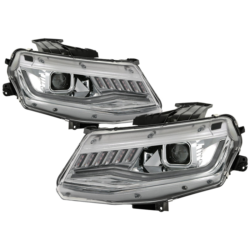 Spyder Chevy Camaro 16-18 (Do Not Fit Halogen) Projector Headlights Chrome PRO-YD-CCAM16HIDSI-SEQ-C 5087386
