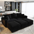 Plush Corduroy 3-Seat Sofa