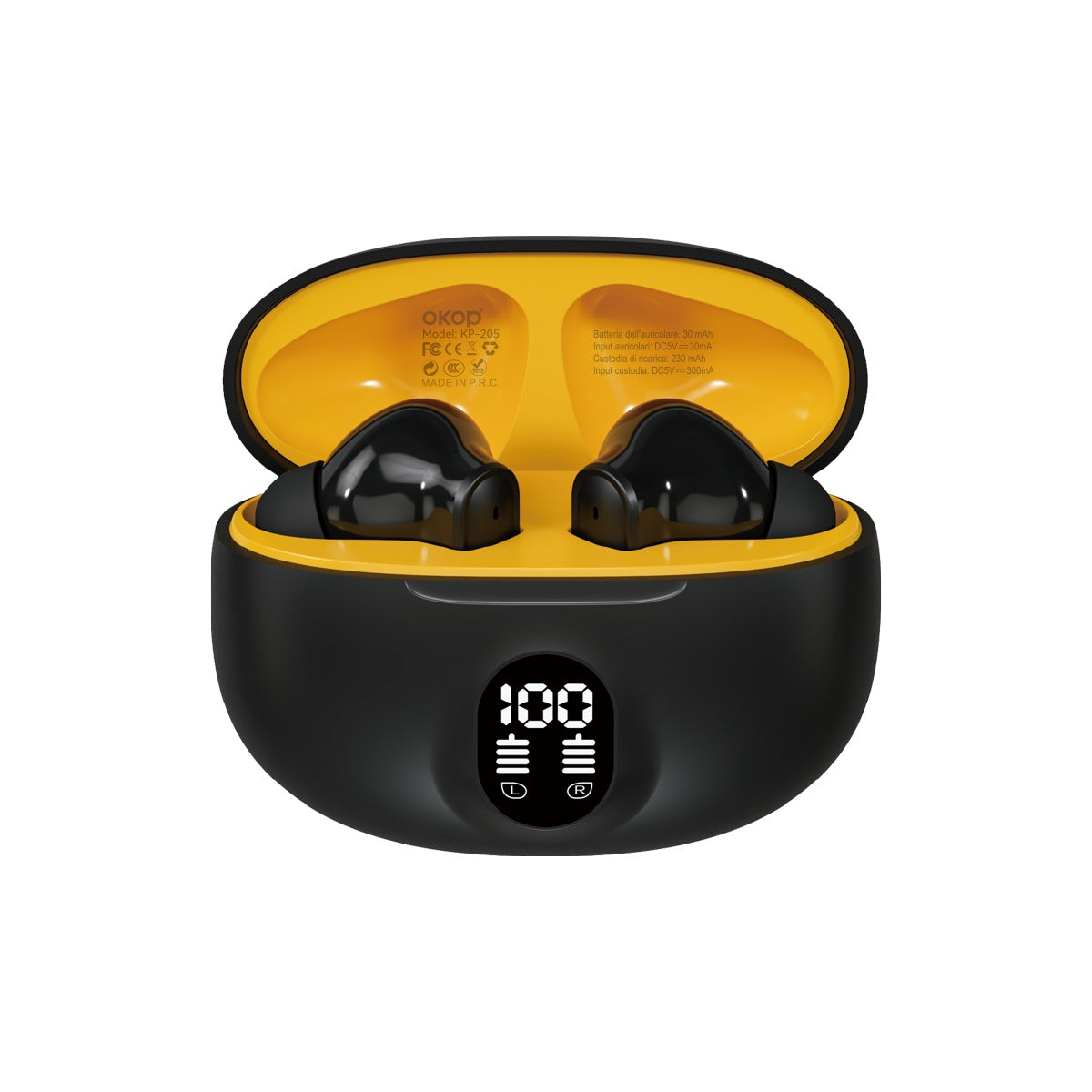 KP-205 In-Stock Digital Display Bluetooth Earbuds High Quality Audio In-Ear Design Low-Latency Gaming Ultra Long Battery Life Factory Direct