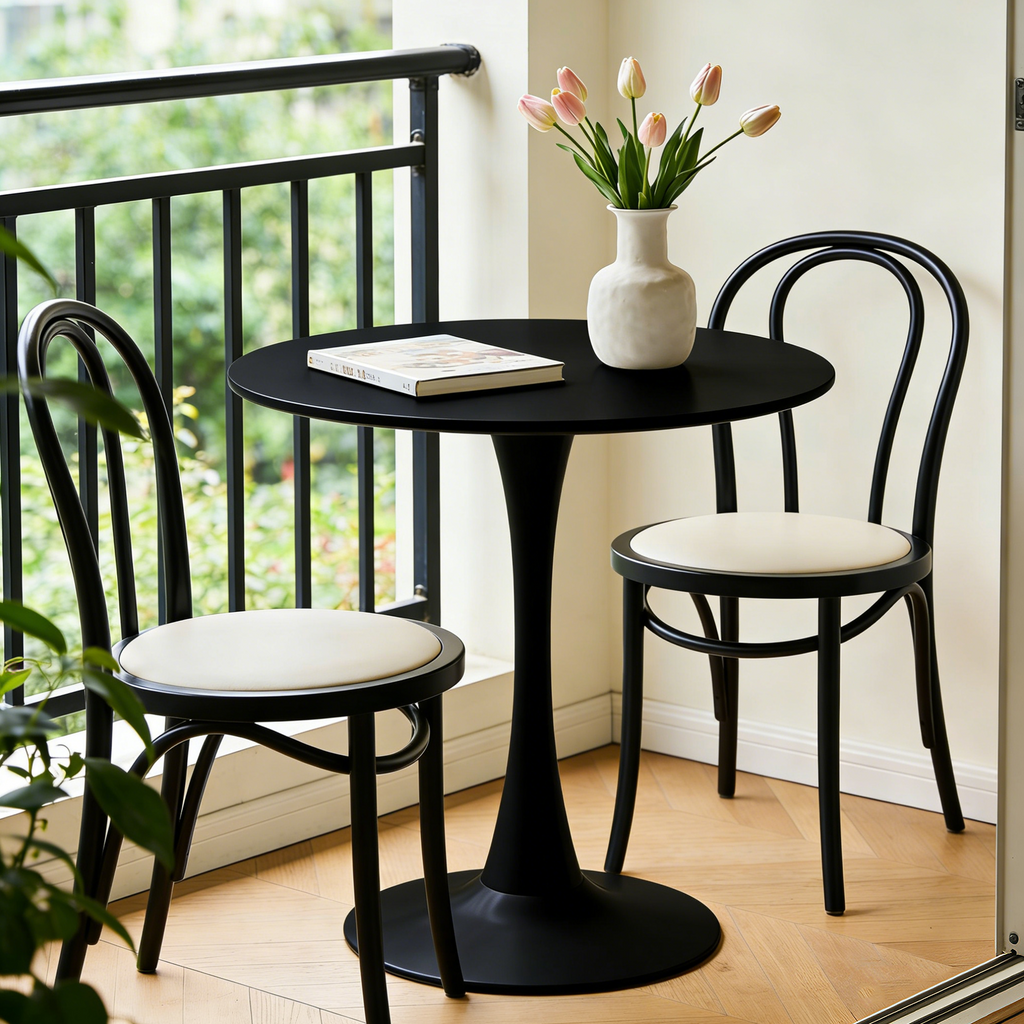 Black Round Dining Table