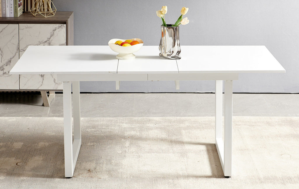 Square Extendable Dining Table with Metal Legs