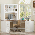 Space-Saving L-Shaped Computer Desk