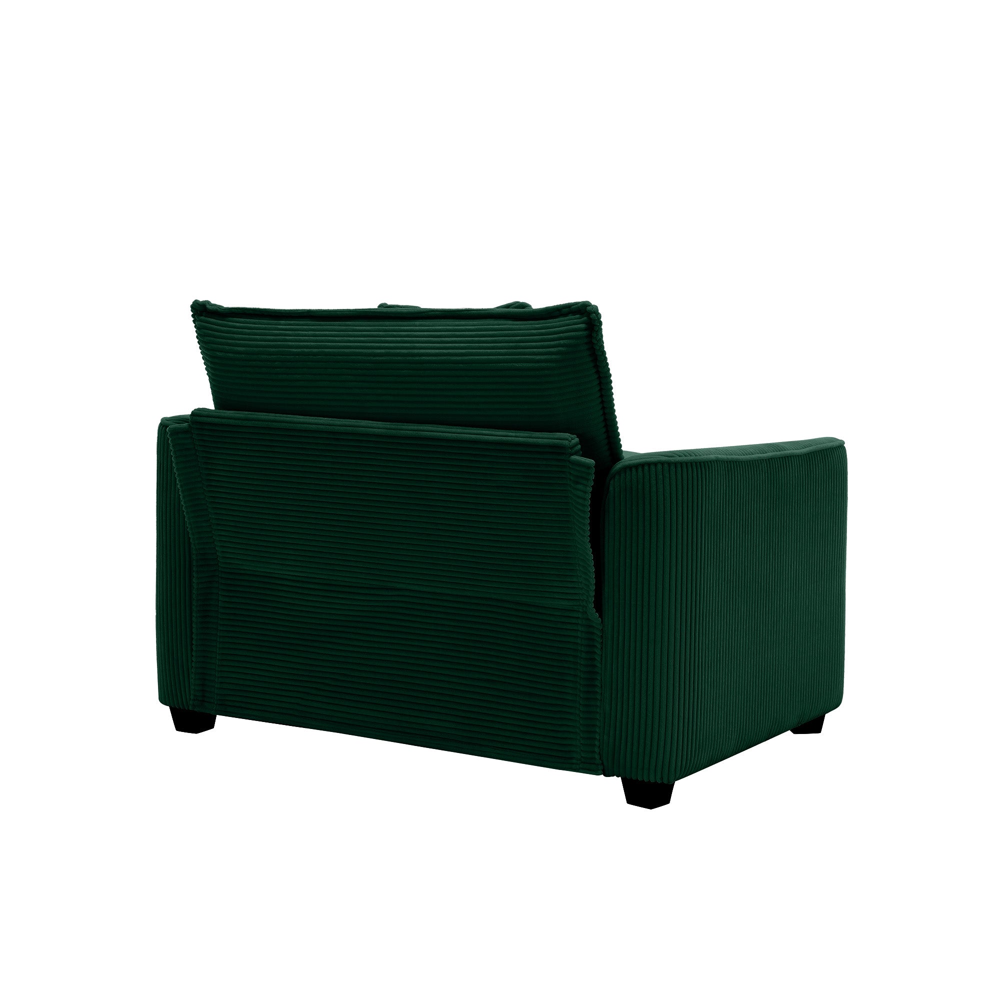 Green Corduroy Fabric Comfortable Single Chair Deep Seat Sofa