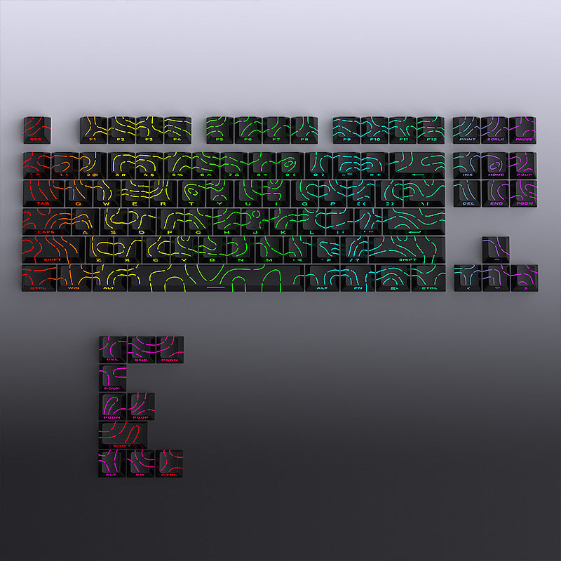 Contour Line Black Line Crack Character Luminous Key Cap