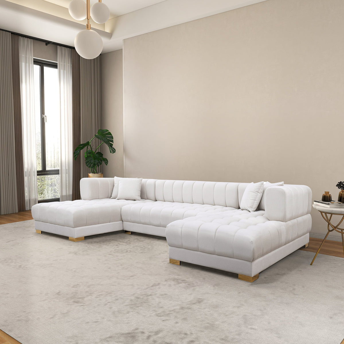 Marlow U-Shaped Velvet Sofa