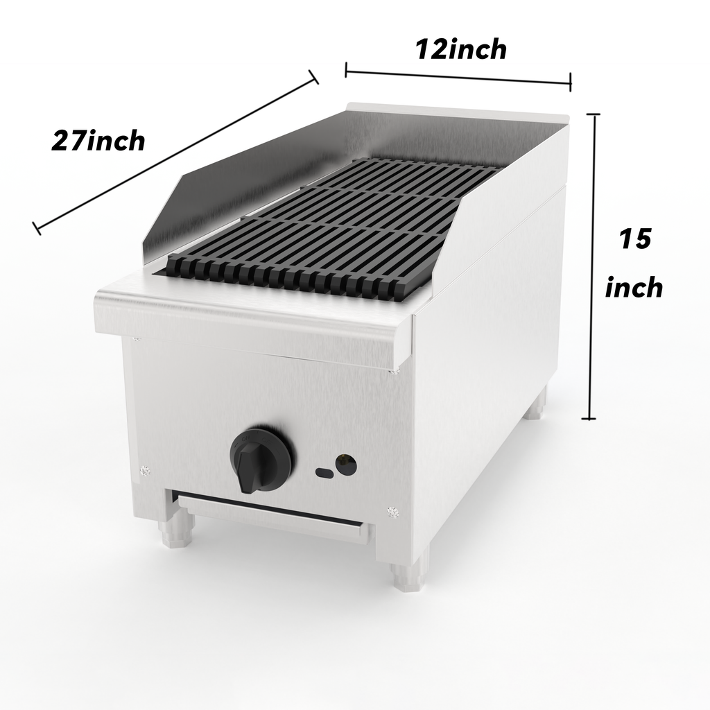 12 Inch Commercial Gas Lava Rock Charbroiler