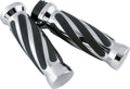 Bikers Choice 81-17 XL & Big Twin Dual Cable Chrome & Black Twisted Grips Pr 498415