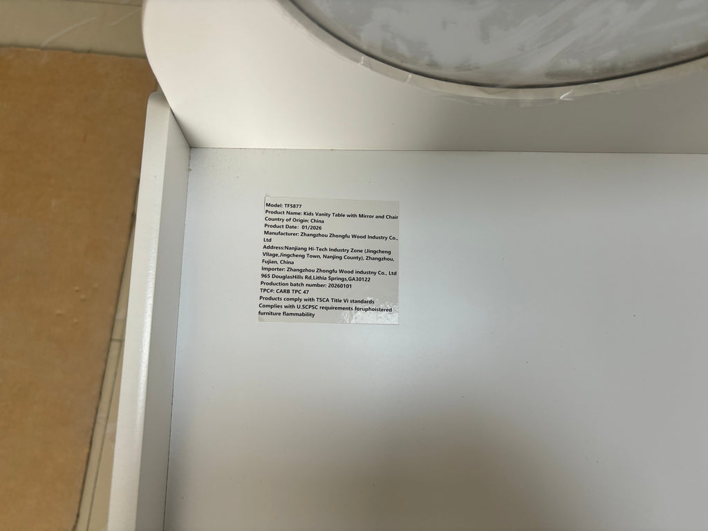 Kids Vanity Table with Mirror and Chair