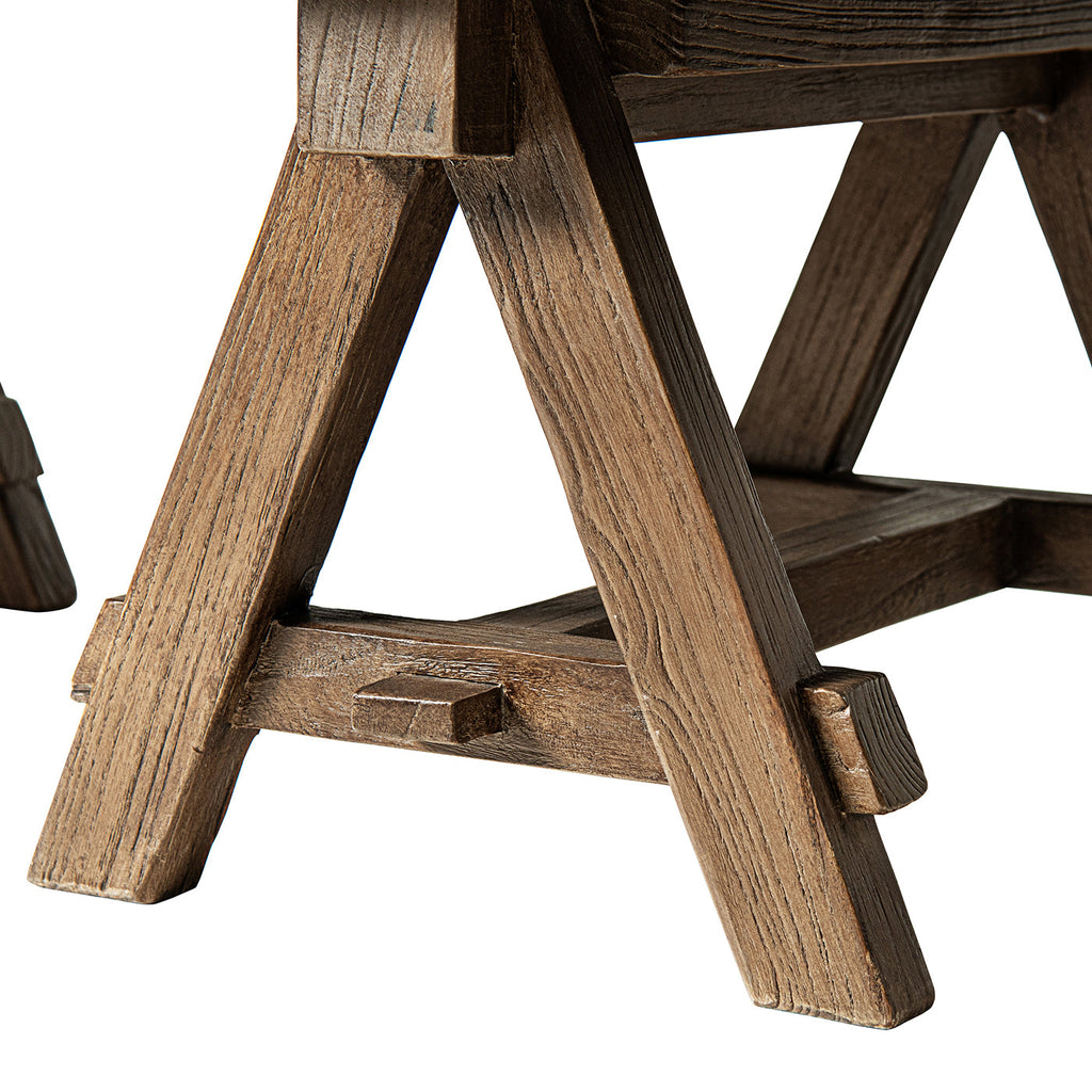 Hawthorne 48" Solid Reclaimed Elm Rectangular Trestle Coffee Table
