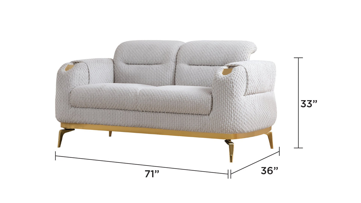 Zoe Modern Style 2PC Living Room Set (Sofa + Loveseat)