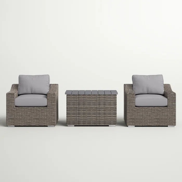 Chic Rattan Wicker 2-Person Outdoor Seating Group