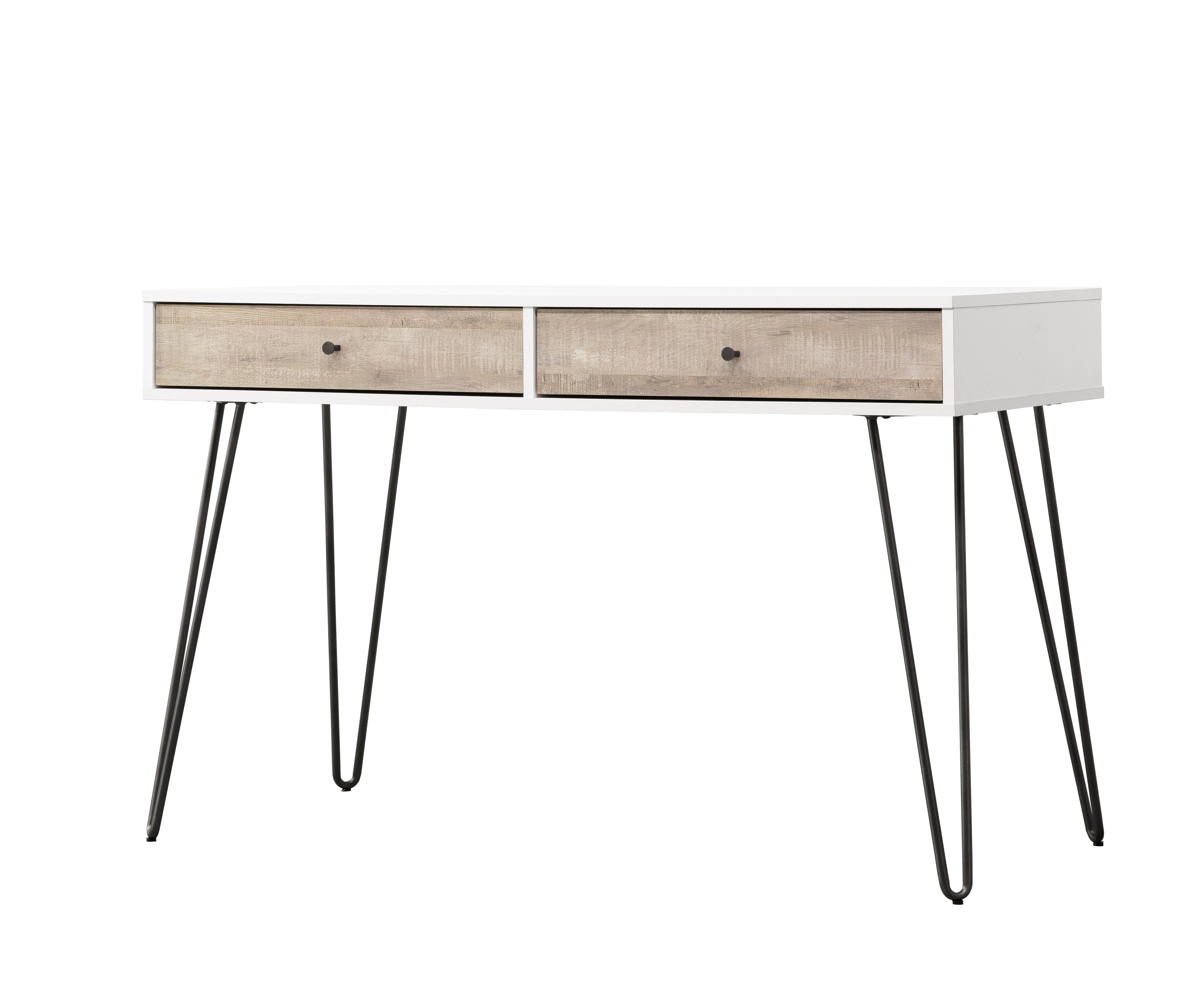 Taupe Desk with Metal Accents