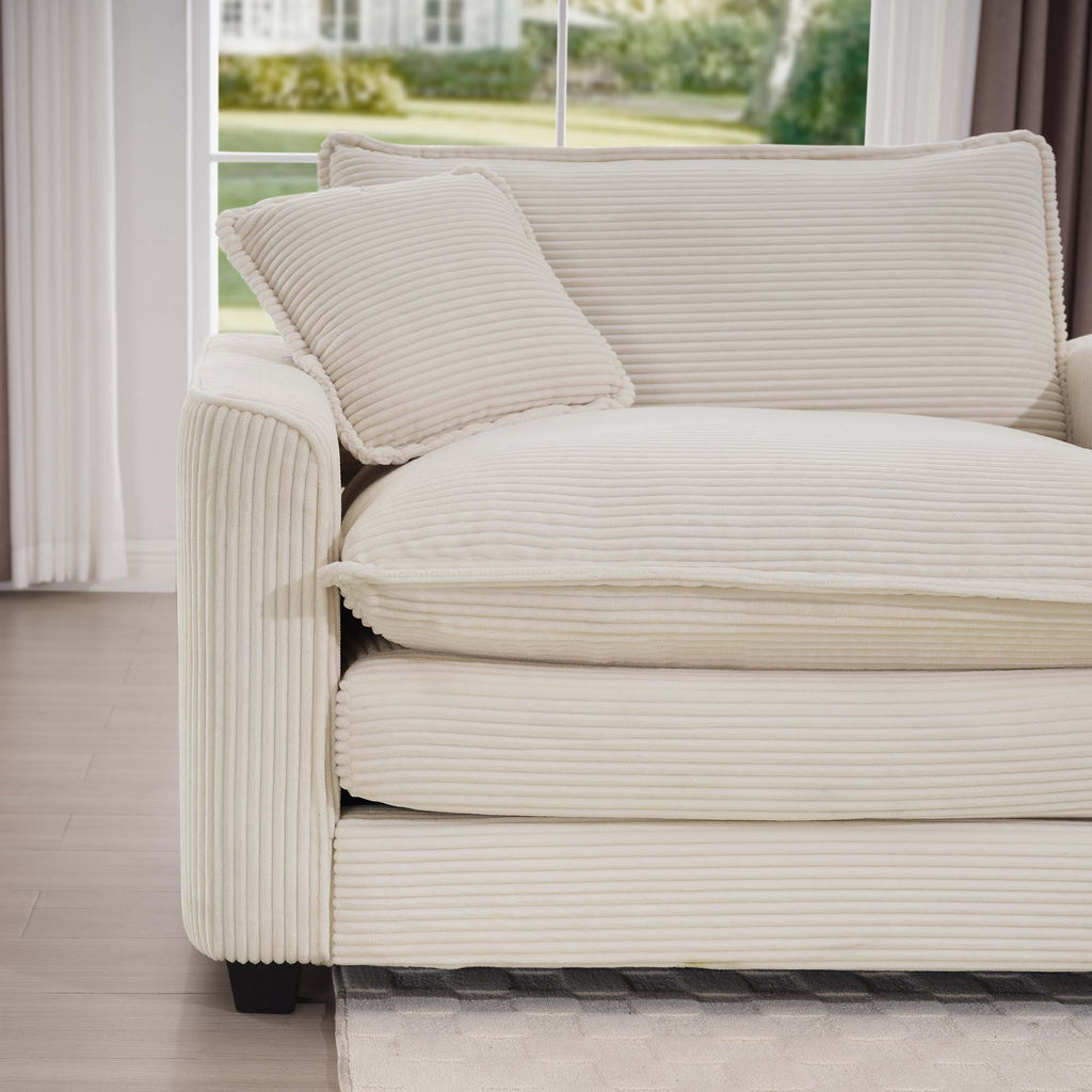 Modular Deep Seat 3-Seat Sofa Couch with Ottoman