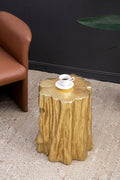 Unique Golden Tree Trunk Stool, Antique