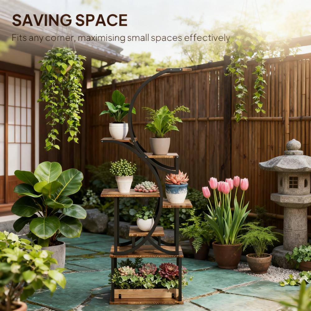 S-Shaped Plant Stand - 8 Tier Plant Shelf for Multiple Plants