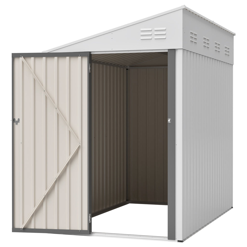 White 4' x 7' Lean-To Storage Shed