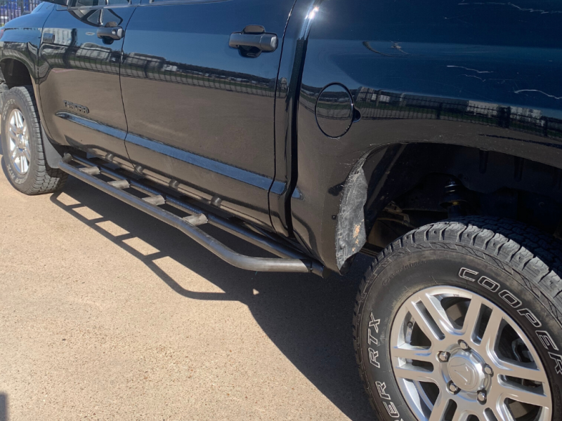 Cali Raised LED Cali Raised 14-21 Toyota Tundra Step Edition Rock Sliders - Kick Out / No Filler Plate / Raw Steel CR2775