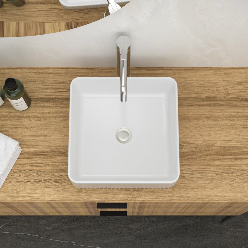 15.69"x15.69" Modern Bathroom Vessel Sink