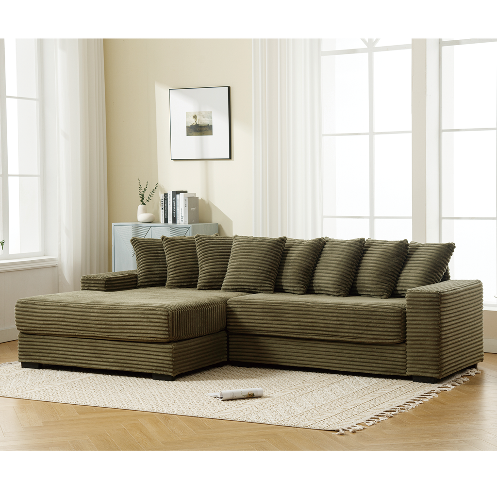 Oversized Two-Piece Velvet Sofa