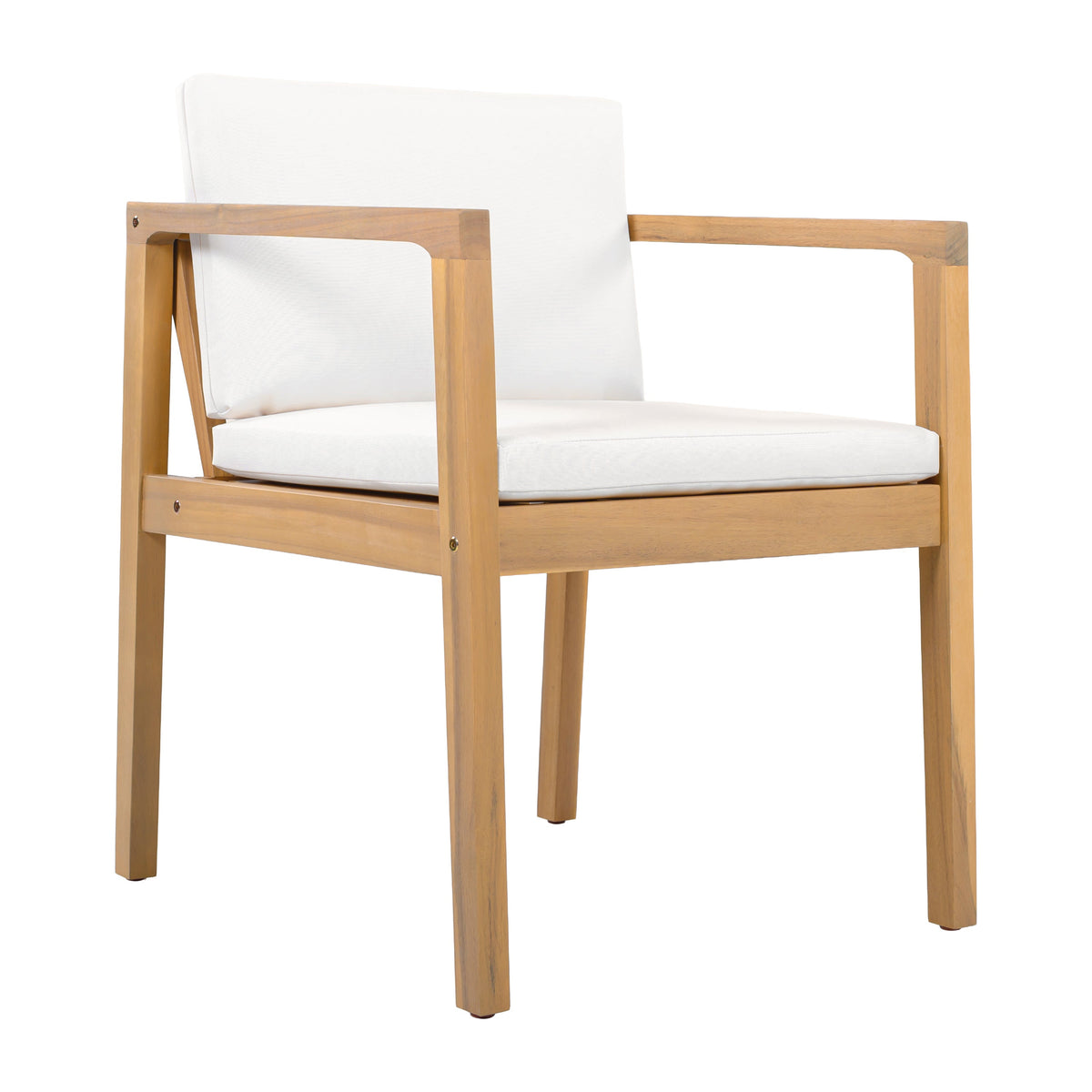 Outdoor Dining Chairs Set of 2 with Acacia Wood Frame